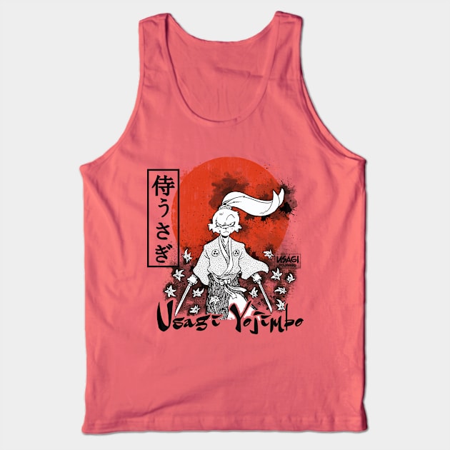 Usagi Yojimbo Kanji Red Sun Tank Top by Karate Panda